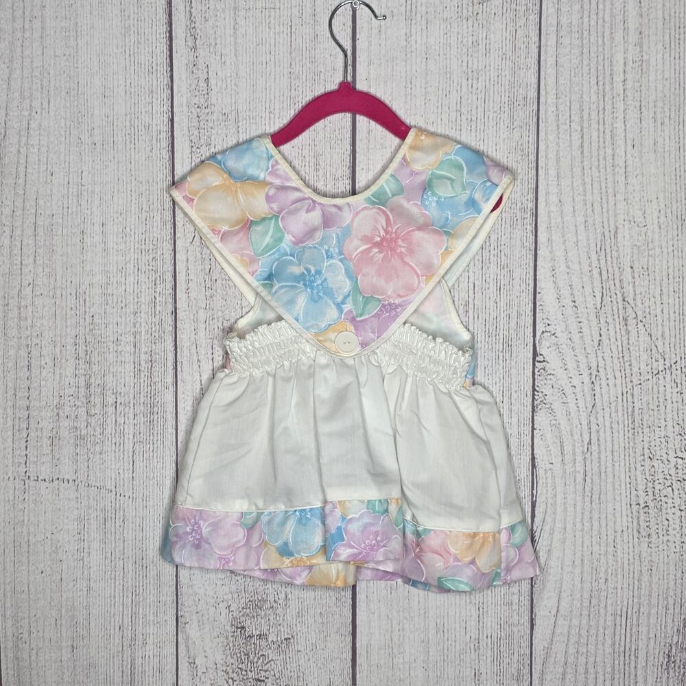 Vintage California Talk 2T Floral Dress Removable Sailor Collar Pastel USA - Picture 2 of 6
